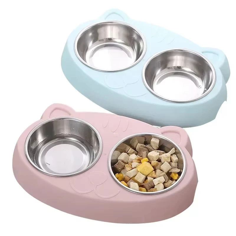gamelle chat double inox pour animal