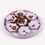 Gamelle Anti Glouton Florale violet avec croquette