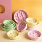 Gamelle anti glouton pastel pour chiens et chats