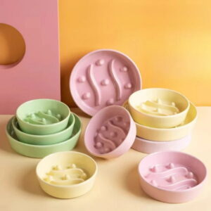 Gamelle anti glouton pastel pour chiens et chats