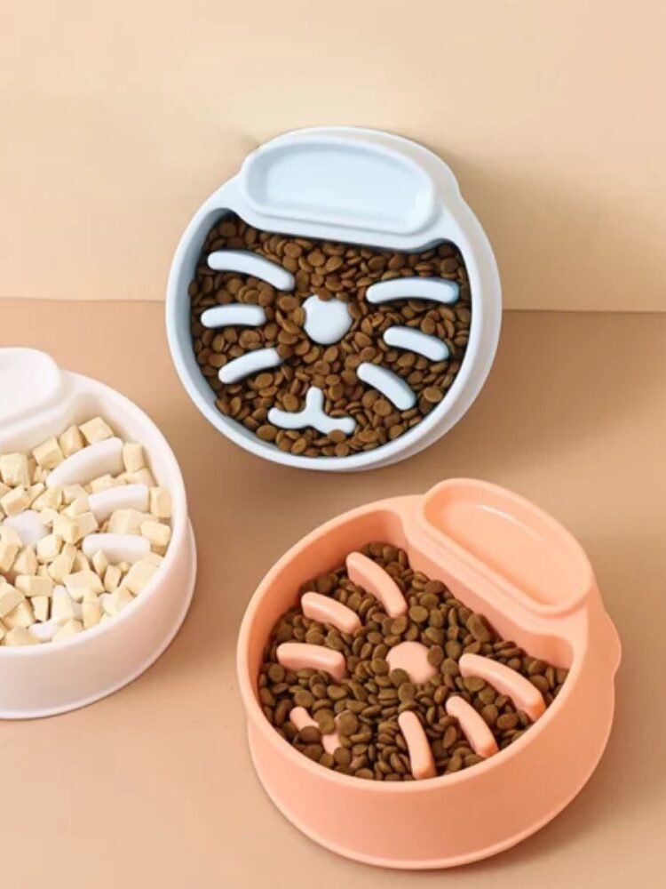 gamelle anti glouton moustache pour animaux