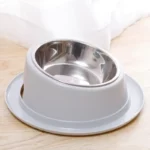 Gamelle inox inclinée gris pour chien et chat