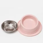 Gamelle en acier inoxydable inclinée, idéale pour les repas confortables