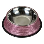 Gamelle en acier inoxydable avec strass pour chien et chat