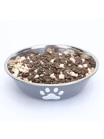 Gamelle chien inox avec croquettes