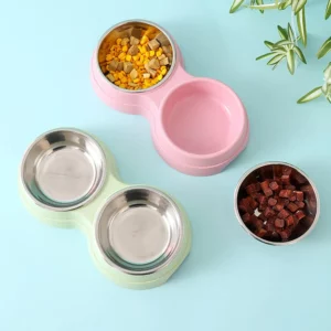 Gamelle Chien Double en acier inoxydable pour animaux