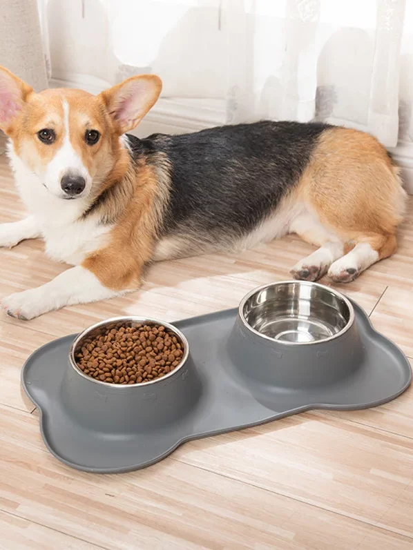 gamelle double antidérapante pour chien et croquette