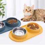 Gamelle anti glouton double chat