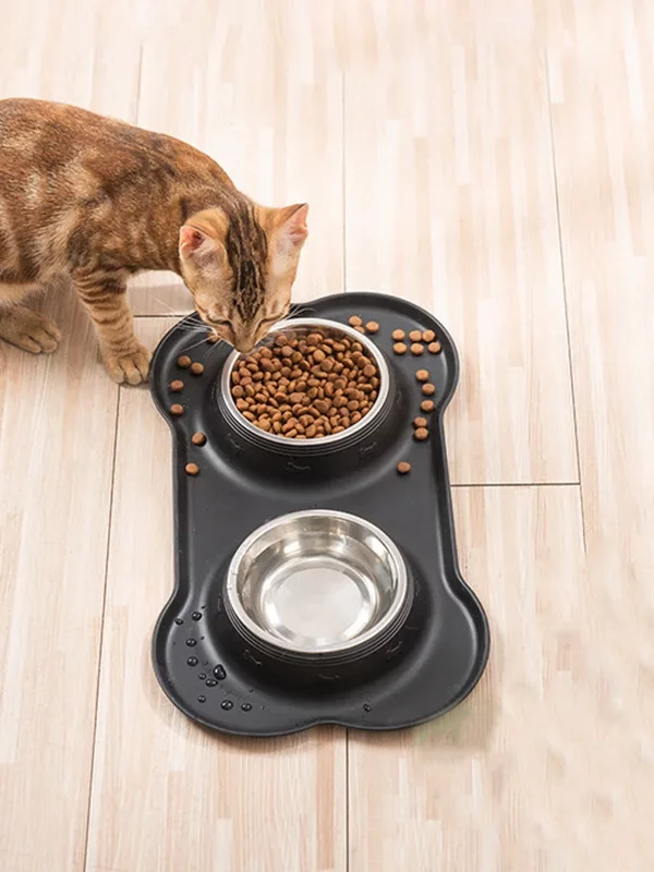 gamelle double antidérapante pour chiens et chats