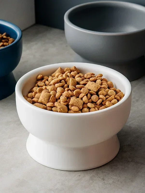 Gamelle céramique haute pour croquettes eau ou pâtée