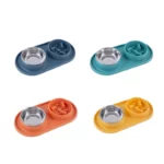 Gamelle anti glouton double pour animaux