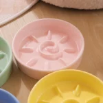 Gamelle anti glouton soleil rose