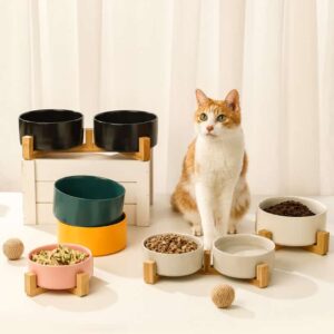 gamelle céramique double pour chiens et chats