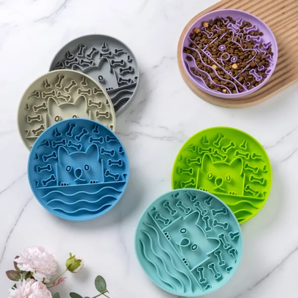 gamelle anti glouton silicone animal pour animaux