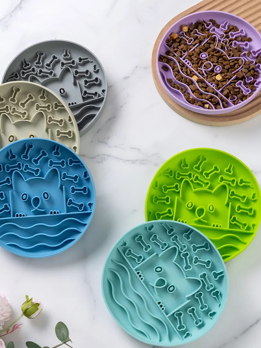 gamelle anti glouton silicone animal pour chien et chat