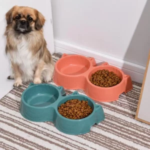 gamelle double plastique avec chien et croquette