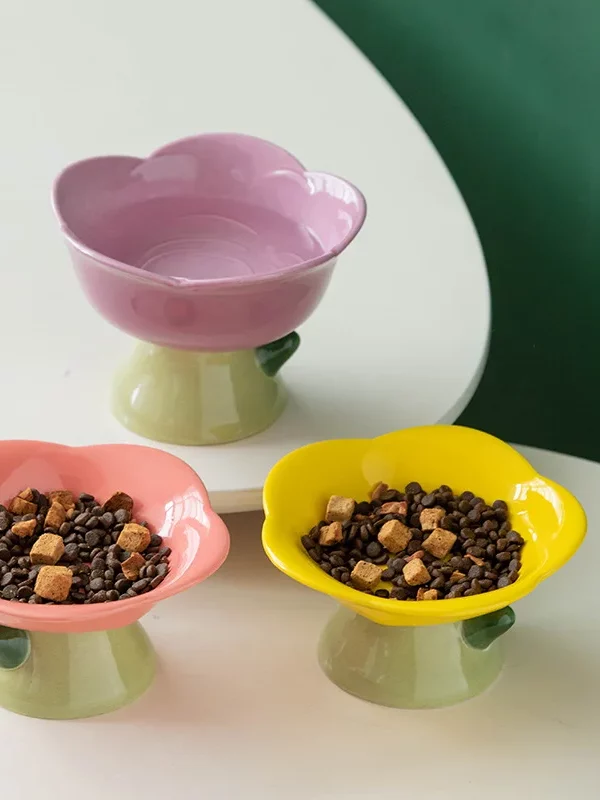 Gamelle surélevée fleur pour chiens et chats