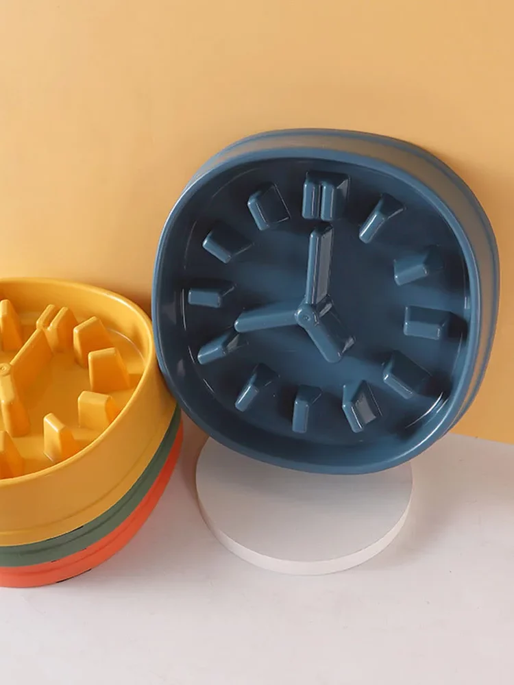 gamelle anti glouton horloge pour chiens et chats