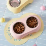 gamelle double inox pour chiot et chaton