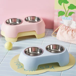 gamelle double inox pour chien et chat
