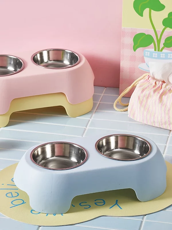 gamelle double inox pour chiens et chats