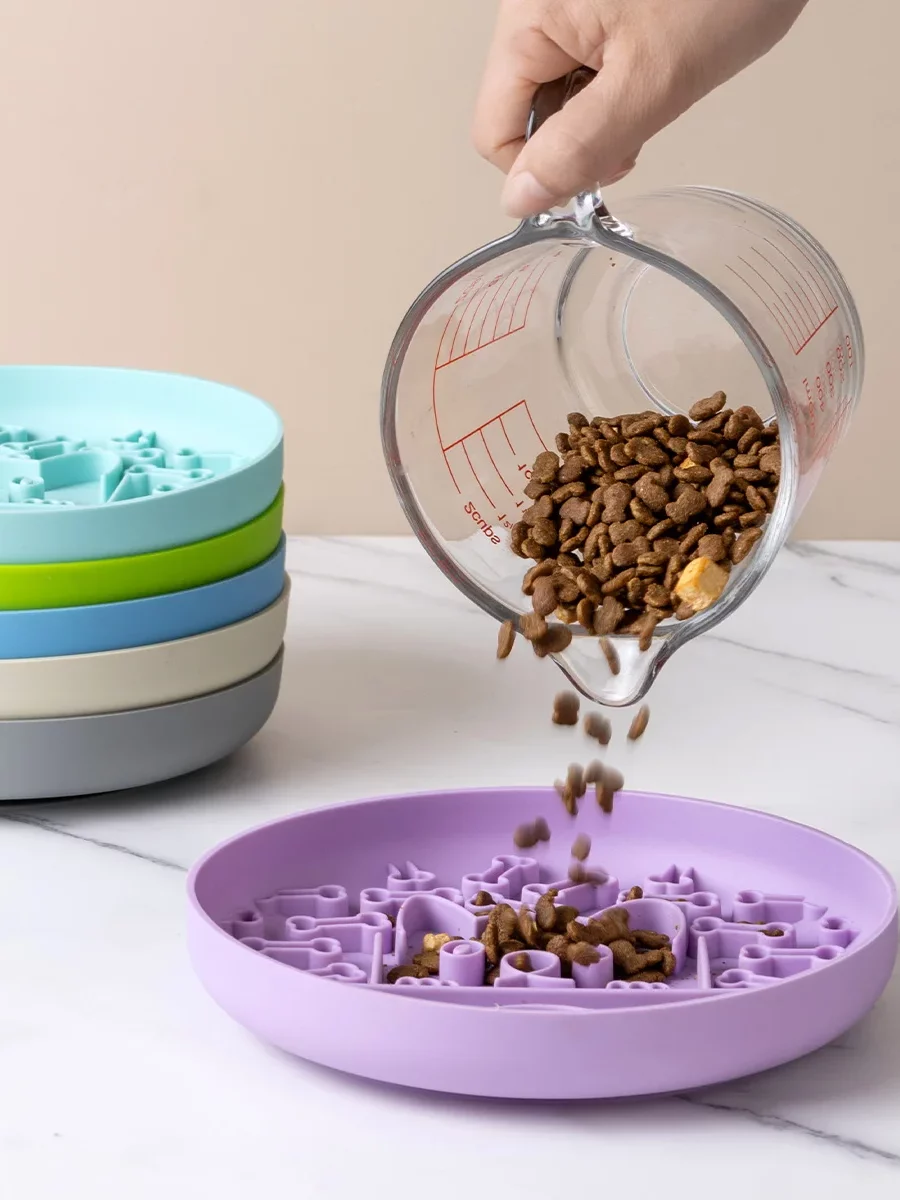 gamelle anti glouton silicone animal pour chiens et chats