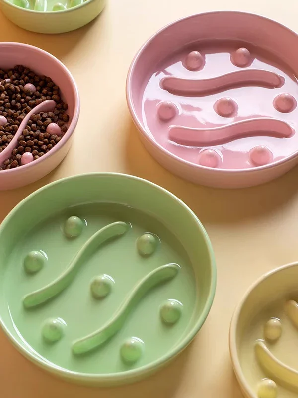 Gamelle anti glouton pastel pour animaux
