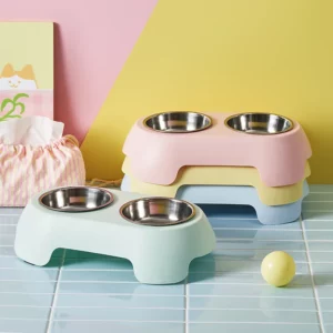 gamelle double inox pour chiens et chats