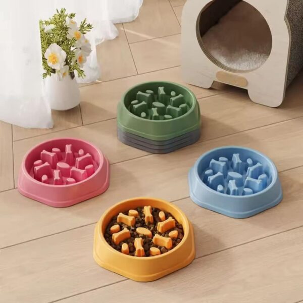 Gamelle anti glouton en forme d'os pour chiens