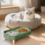 gamelle double surélevée avec chat