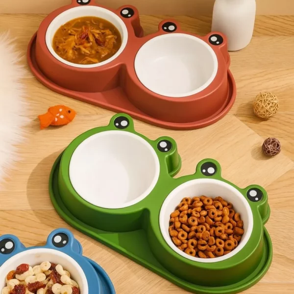 gamelle double grenouille pour chien et chat