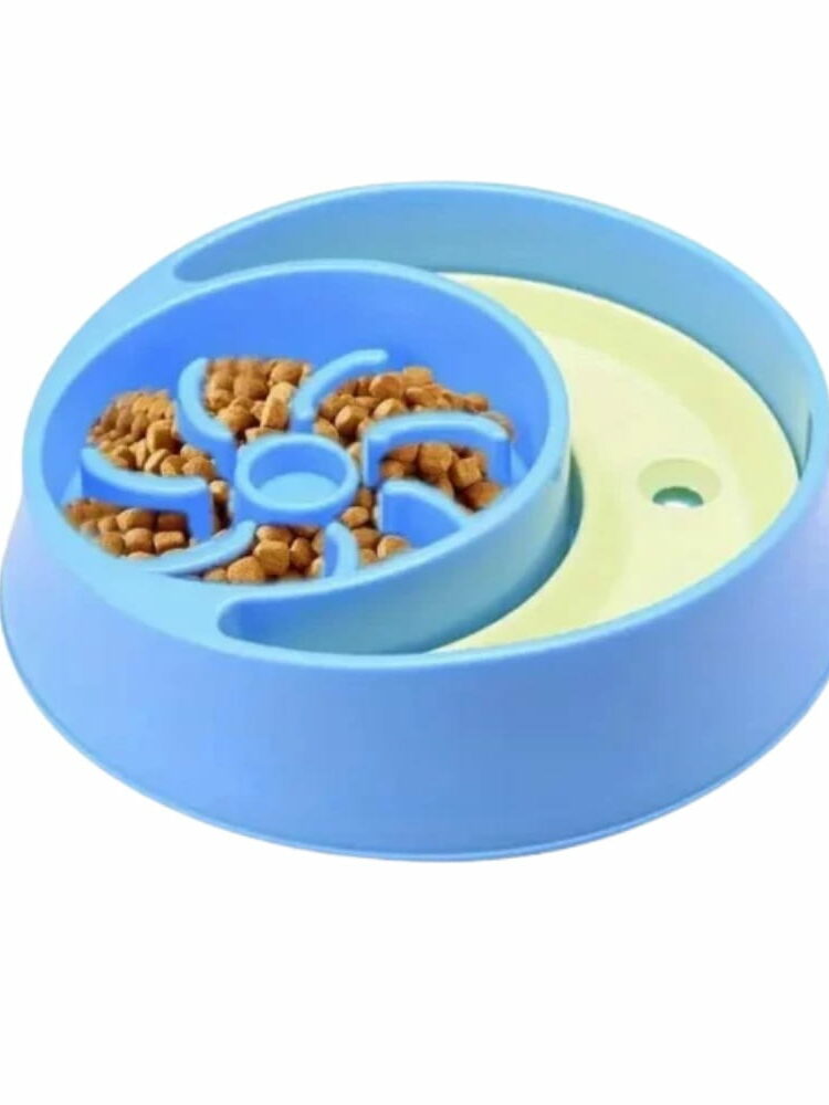 gamelle anti glouton double lune pour chien et chat