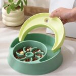 gamelle anti glouton double lune pour chien et chat