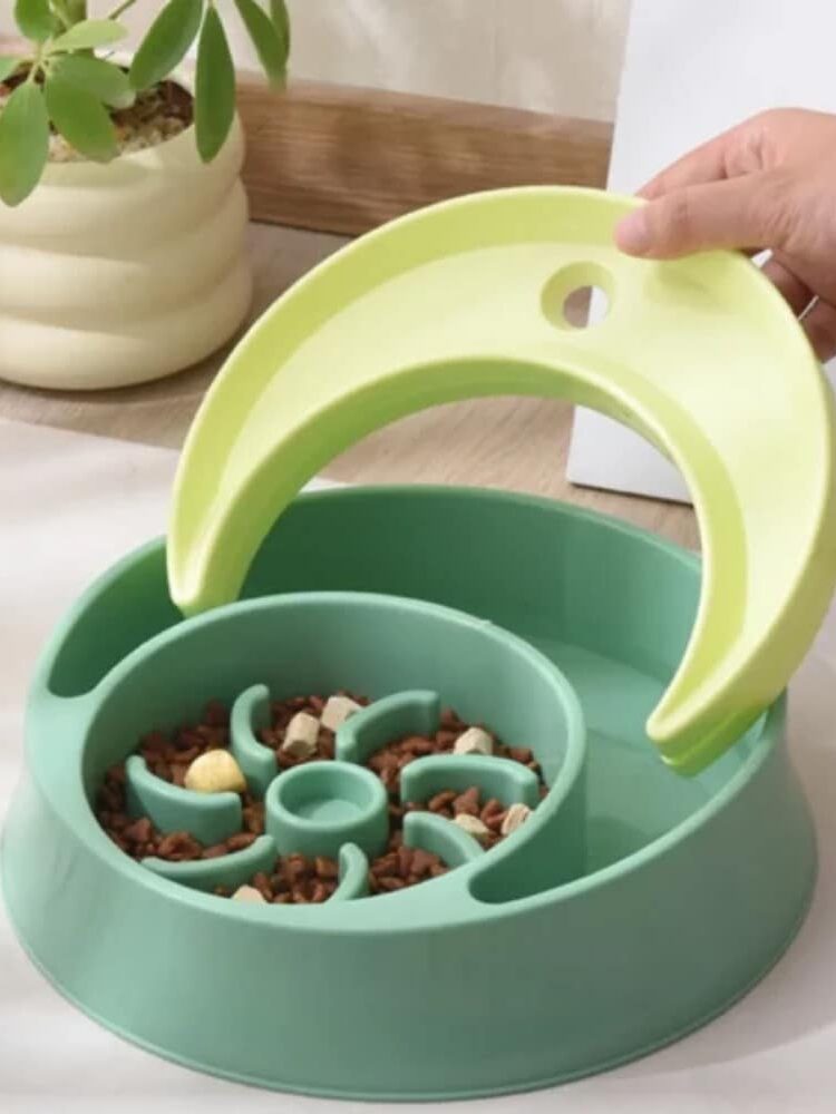 gamelle anti glouton double lune pour animaux