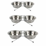 gamelle double surélevée inox pour croquettes