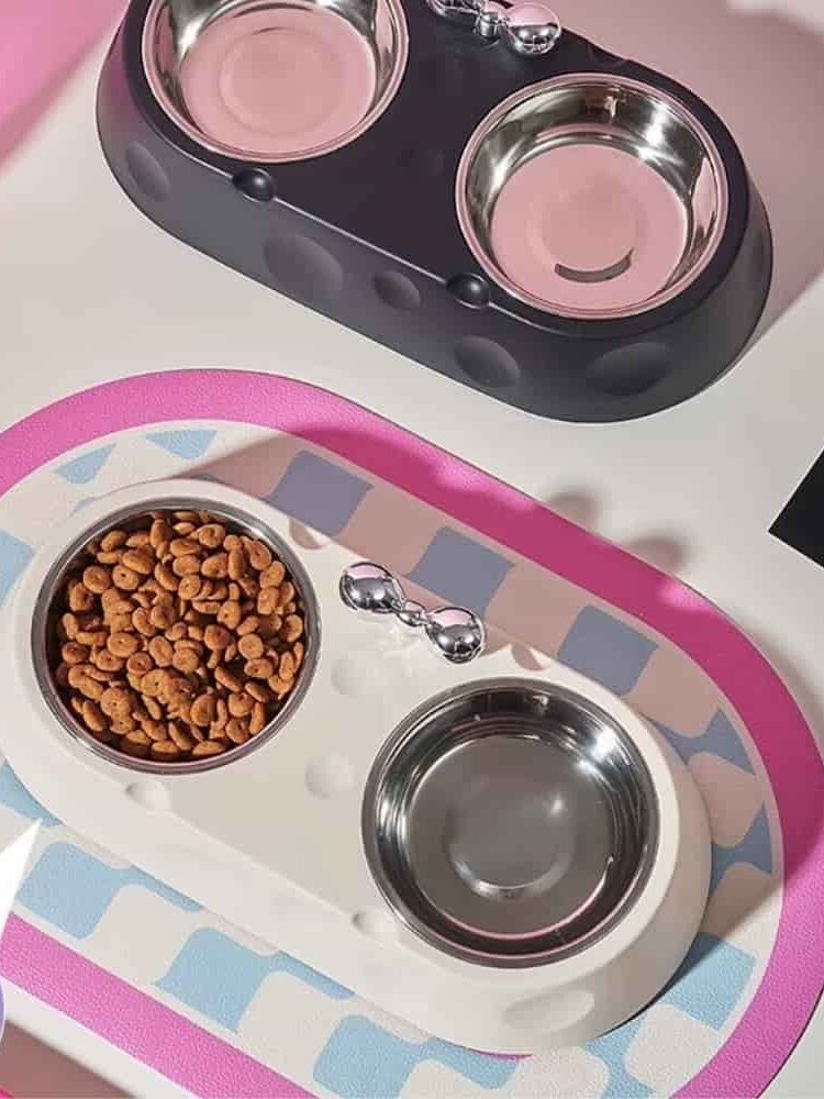 gamelle double design lunaire pour chien et chat