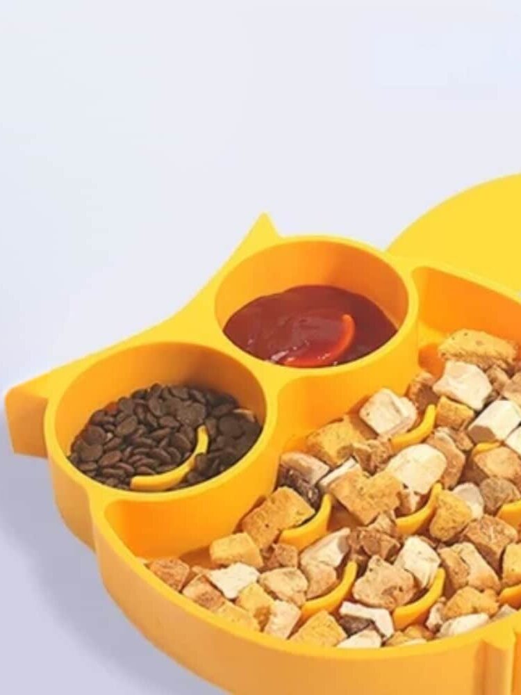 gamelle anti glouton hibou pour chien et chat