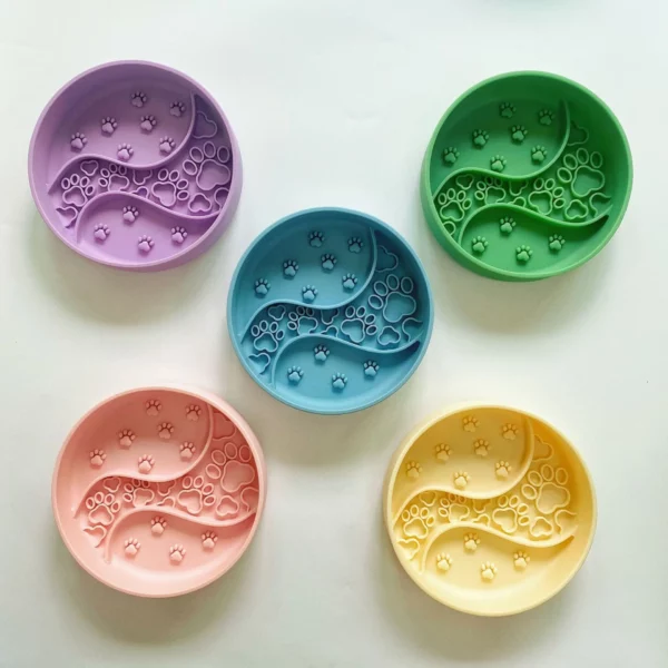 gamelle anti glouton silicone patte pour animaux