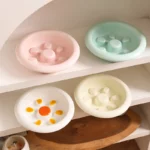 Bol en céramique pour chien, design anti glouton soleil