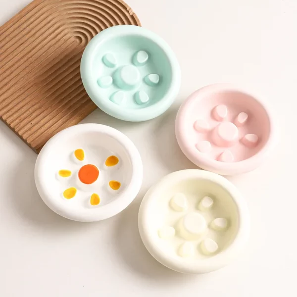 Gamelle anti glouton en céramique avec motif soleil pour chiens