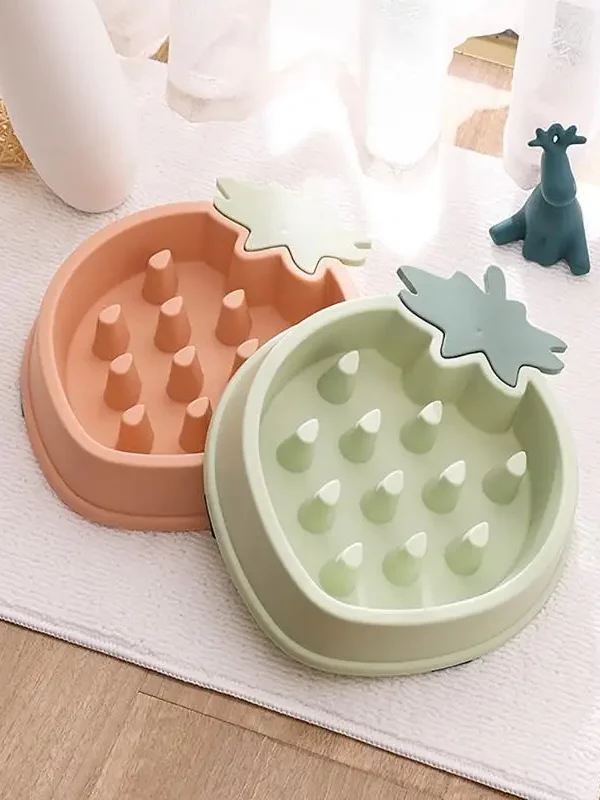 gamelle anti glouton fraise pour animaux