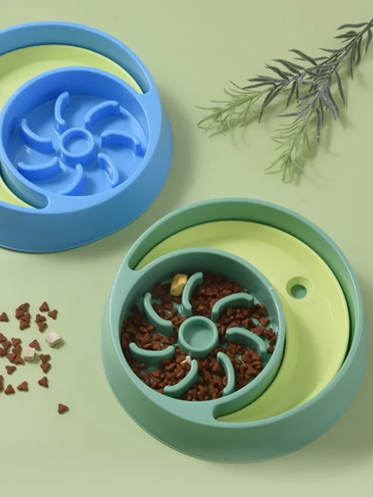 gamelle anti glouton double lune pour chiens et chats