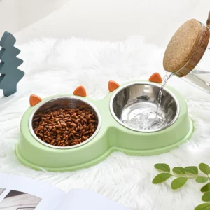 gamelle double inox chat pour chien et chat