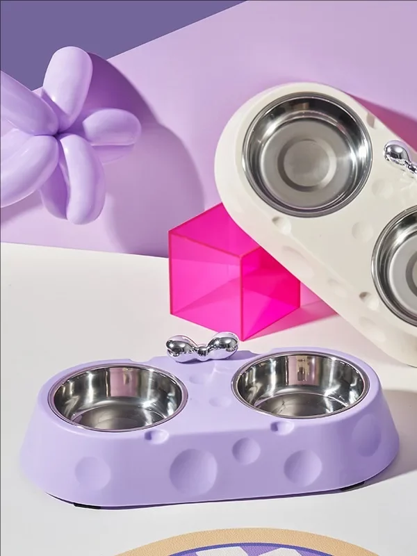 gamelle double design lunaire pour croquettes