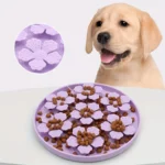 gamelle anti glouton silicone fleur pour chiens et chats