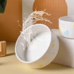 gamelle céramique support bois pour chien et chat