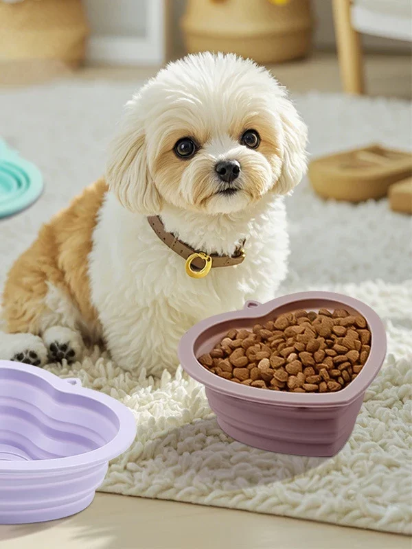 gamelle pliable cœur pour animaux