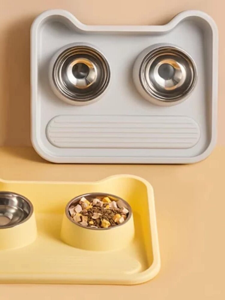 Gamelle Chat Plastique Double pour chien et chat