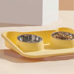 Gamelle en plastique pour chat, solution anti-débordement