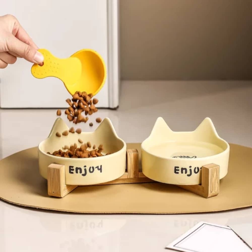 gamelle céramique chat double pour chiens et chats